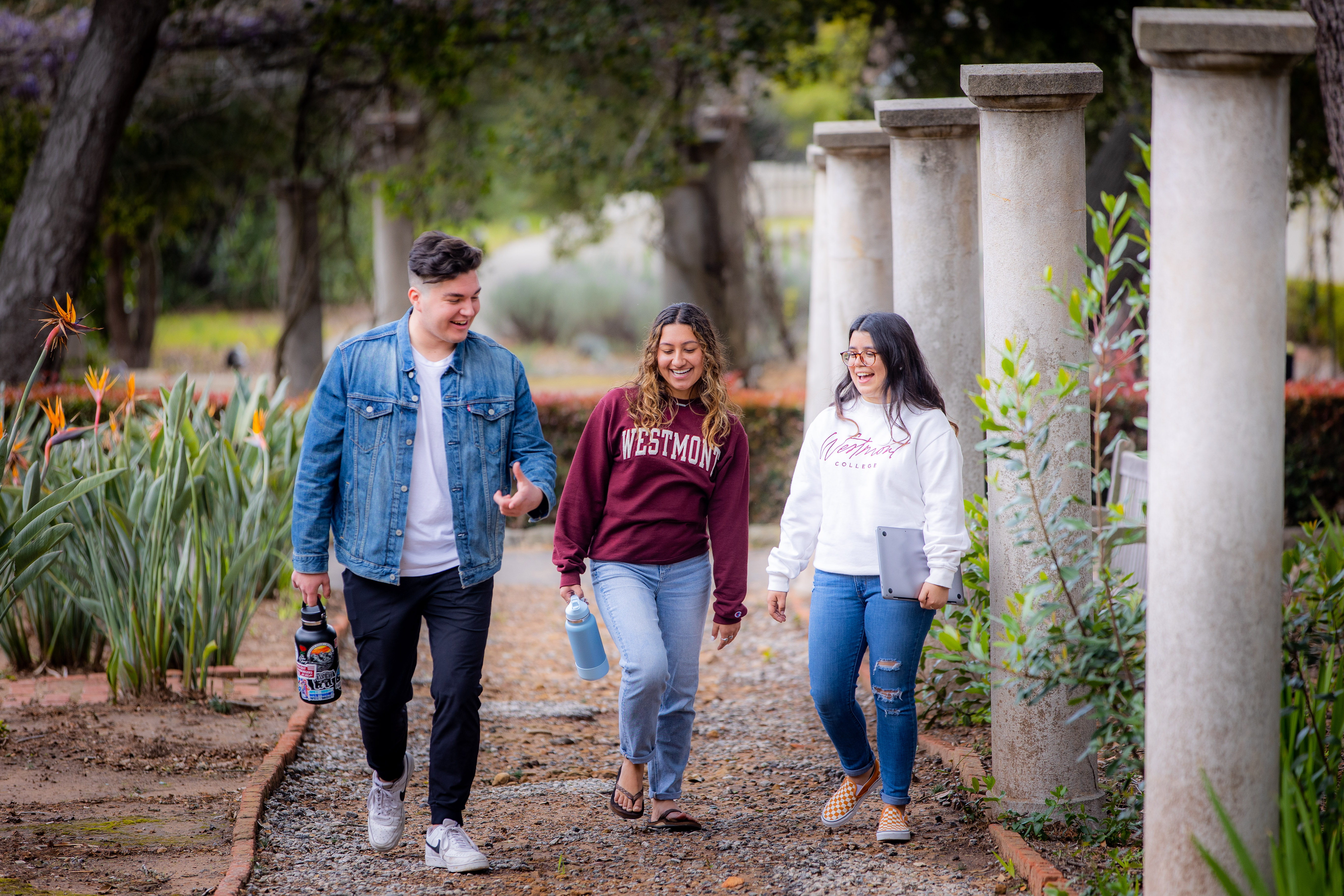 students walking on campus