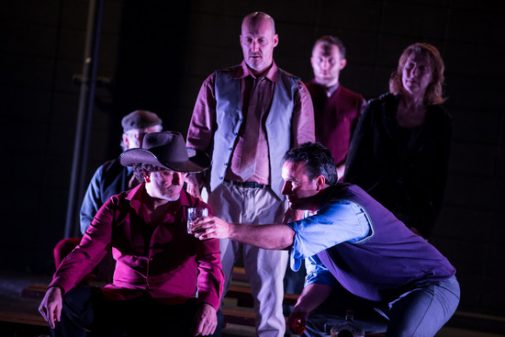 Lit Moon's "Julius Caesar" stars Mitchell Thomas, Westmont professor of theater (front right). 