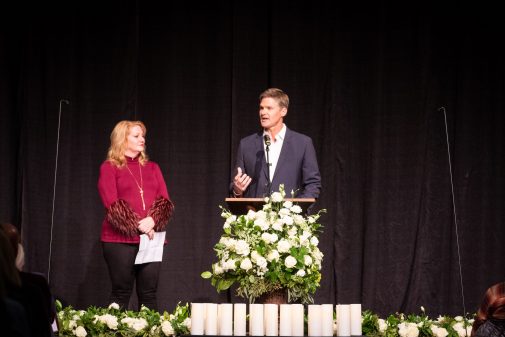 Sharon Byrne and John “Abe” Powell helped organize the event hosted by Westmont