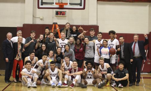 The men's and women's teams celebrate GSAC Regular Season Championships