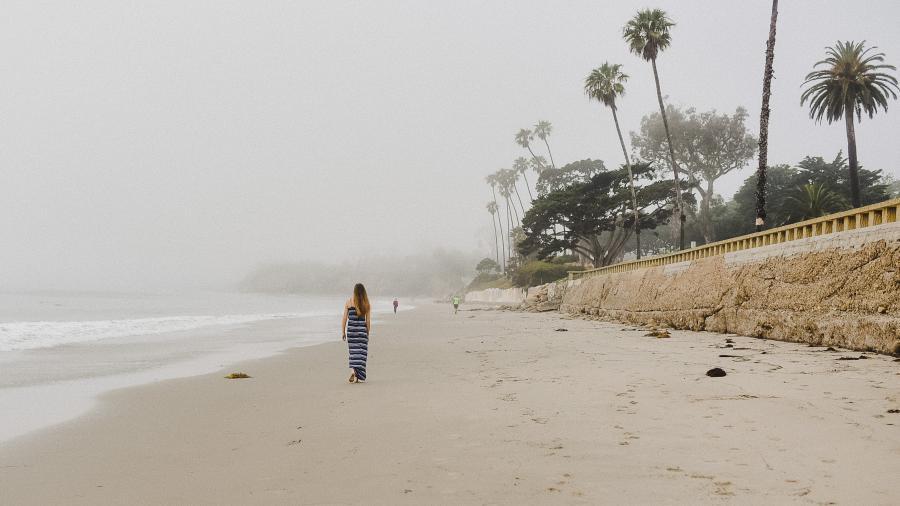 Alexa walking at the beach