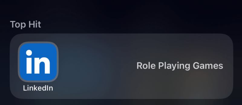 LinkedIn app classified as a "role playing game"